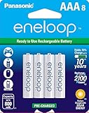 Panasonic BK-4MCCA8BA eneloop AAA 2100 Cycle Ni-MH Pre-Charged Rechargeable Batteries, 8 Pack