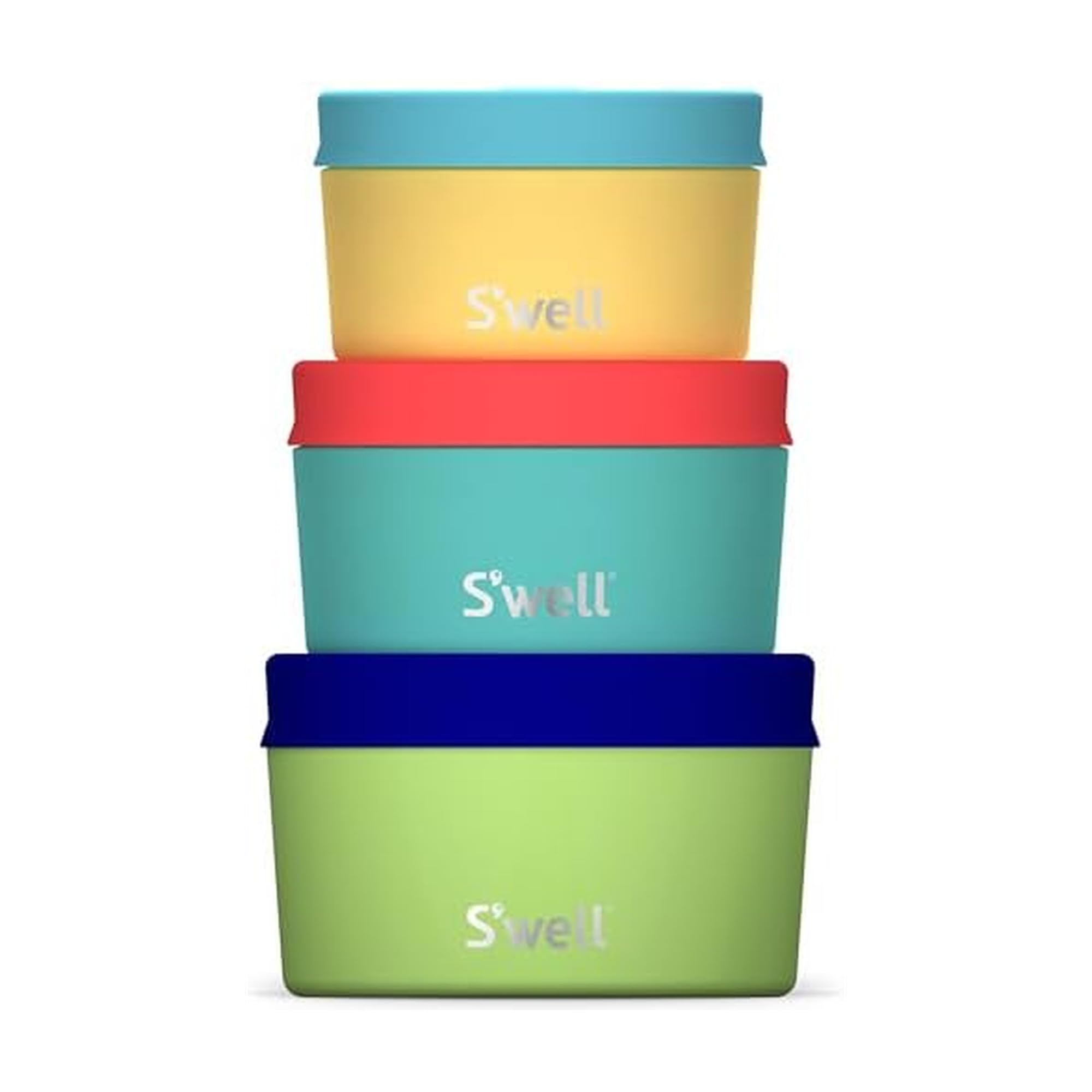 Photo 1 of **Missing one piece the most big, only 2**S'well Stainless Steel Food Canister Set Of Three, 10oz, 16oz, and 24oz, Tropical Smoothie, Single Walled Durable Construction, BPA Free, Dishwasher Safe
