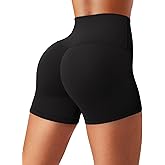 Aoysky Womens Buttery Soft Biker Shorts 4" High Waisted Ruched Workout Gym Yoga Running Athletic Shorts