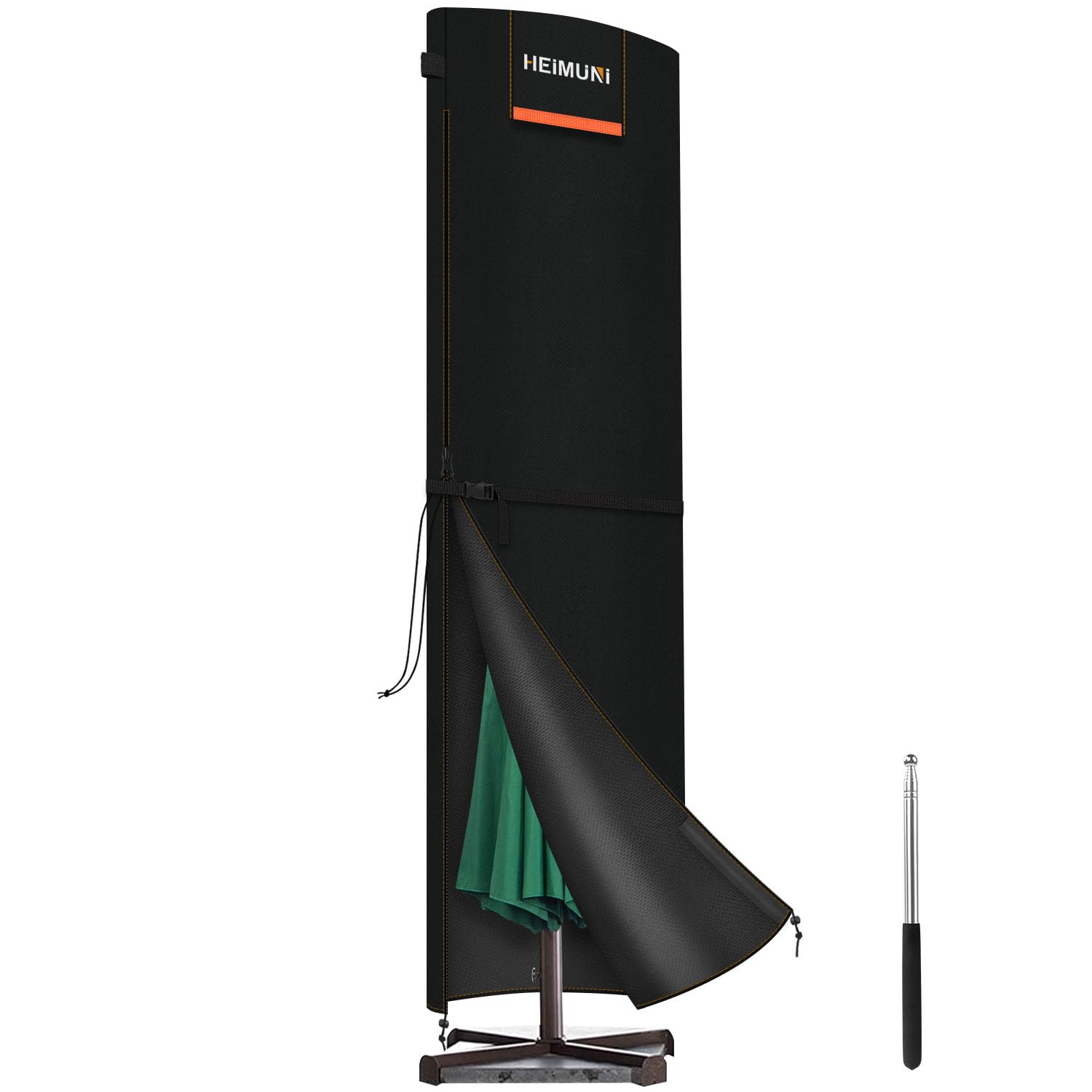HEIMUNI Parasol Covers Waterproof, Cantilever Garden Parasol Covers for Ø3m 4m 5m Outdoor Umbrella, 420D Oxford Patio Umbrella Cover Large Parasol Protective Cover Weatherproof, 295x80x80cm