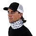 Hoo-Rag - High Performance 100% Moisture Wicking Polyester Microfiber Multi-Functional Face Mask & Neck Cover - UPF 30 - One Size Fits Most - White Paisley