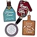 Gift Boutique Kitchen Theme Plaques Wooden Hanging Wall Art Home Decor Set of 4 Shaped Word Signs Modern Paintings 5 x 8 inches For Office Bar Bedroom Bathroom Living & Dining Decoration Accessories