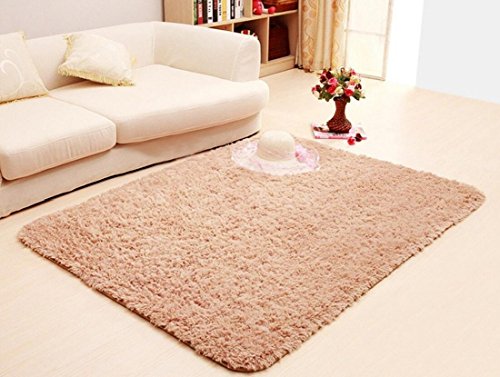 ACTCUT Super Soft Solid Carpet/Floor Rug/Living Room Carpet/Area Rug 4- Feet by 5- Feet (Khaki)