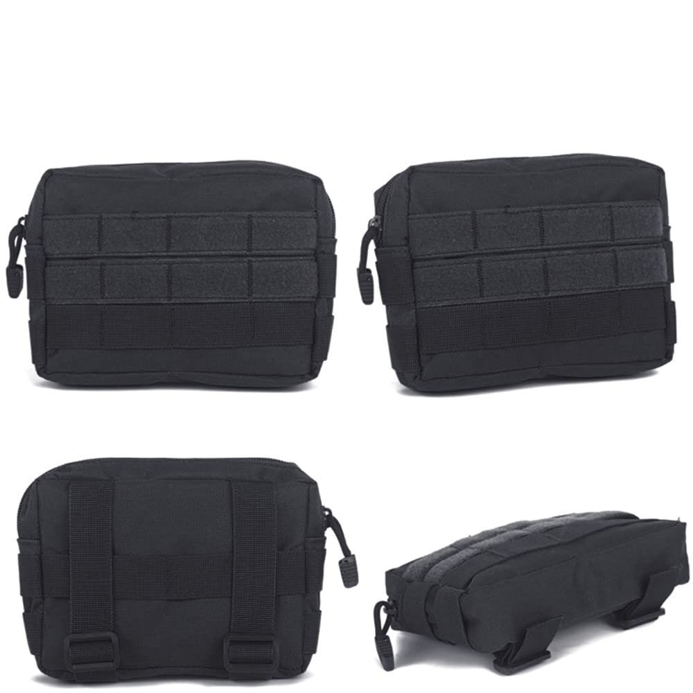 Tactical Molle Pouch Mini Tactical Admin Pouch Nylon EDC Utility Pouches Tools Bag for Outdoors(Black), One Size