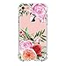 LUOLNH Slim Shockproof Clear Floral Pattern Soft Flexible TPU Back Cover Case Compatible with iPhone 5 5s SE-China Rose