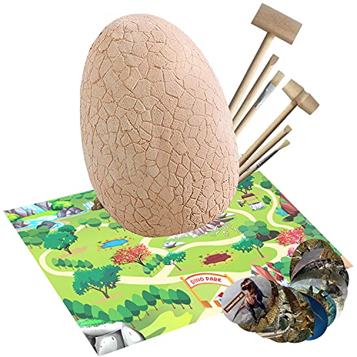 Mega Egg Dino Egg Dinosaurs Figure Toys 12 Different Dinosaurs in Jumbo Dino Egg Dig Kit Giant Dinosaur Dino Eggs Toys for Kids Educational Learning Archaeology Science STEM Gift for Girls Boys