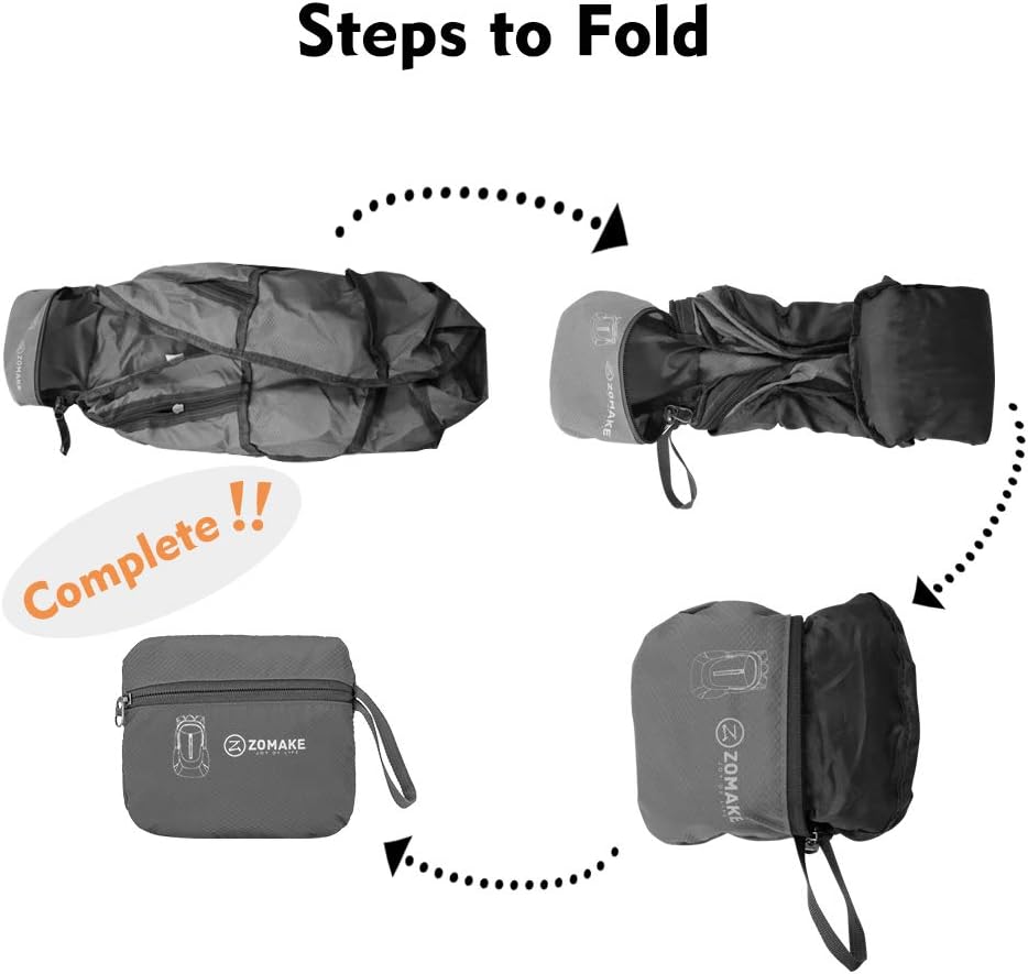 Zainetto Impermeabile per Uomo Donna Hiking Viaggio Trekking Citt/&agrave; Sportivo Piccolo Zaino Leggero Pieghevole ZOMAKE Zaino Ripiegabile 25L