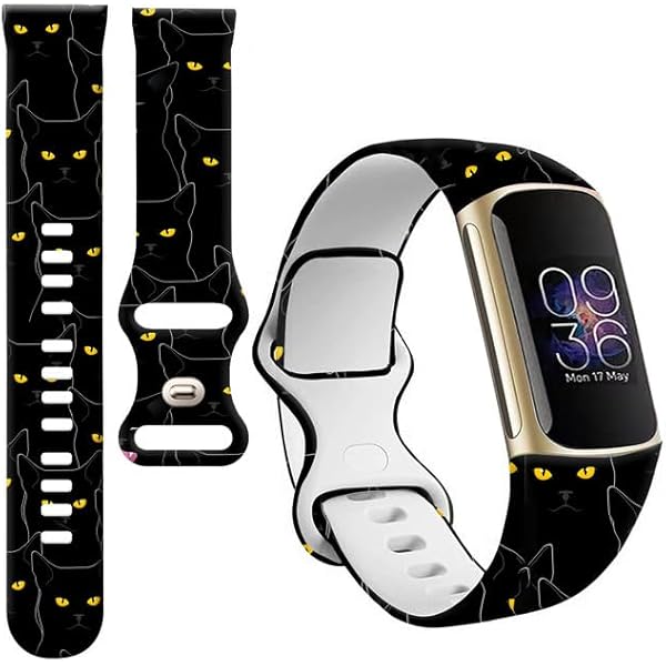 Bracelet Silicone Gravé Papillon Pour Fitbit Charge 6/5 - Motif Floral, Lot De 2, Plusieurs Couleurs