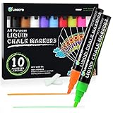 LINKYO Liquid Chalk Markers Pens with Erasable Ink and Reversible Tips 10-Color