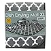 S&T INC. Dish Drying Mat XL, 18” x 24”, Absorbent Microfiber Kitchen Counter Mat, Dish Drying Pad for Dishes, Utensils, Pots and Pans, Extra Large, Pewter Grey Trellis