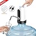Water Bottle Pump, Puhibuox USB Charging Universal Electric 5 Gallon Water Dispenser, Waterproof LED Button Automatic Drinking Water Jug Pump for 2-5 Gallon Water Jug, Plus 3 Silicone Hoses (White)