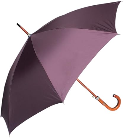 Polyester Wood King Auto Open Umbrella 610 mm with Wooden Shaft Handles and UV Coated D Violet Fabric