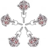 Yumei Jewelry Rhodium Plated Diffuser Locket Aromatherapy Essential Oil Pendant Cage Locket Pack of 5