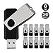 JUANWE 8GB USB Flash Drive 20 Pack Bulk USB 2.0 Thumb Drive USB Stick with Swivel Design USB Memory Stick Storage Data Backup Photo Jump Drive Pen Drive，Black