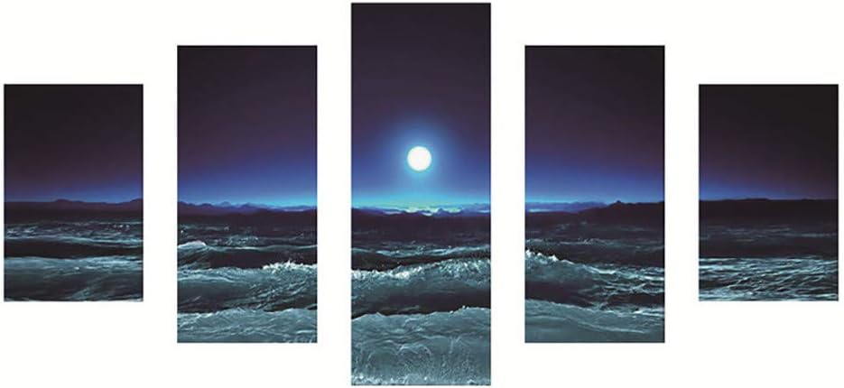 Weite DIY Full Drill 5D Diamond Painting Kits, Adults Kids 5 Sets of Scenery Splicing Paintings, Colorful Embroidery Combination Paint Cross Stitch Craft for Home Wall Decor,16x32 Inches (F)