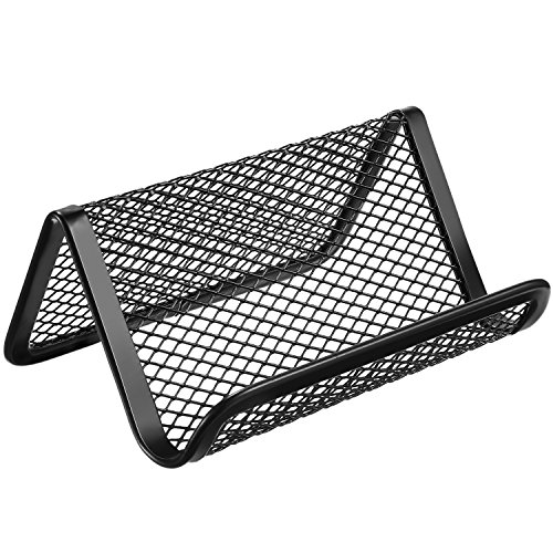 Hestya 1 Business Card Organizer Book and 2 Pack Mesh Card Holder Display Collection Organizer Capacity 50 Cards for Desk Office - Thumbnail 3