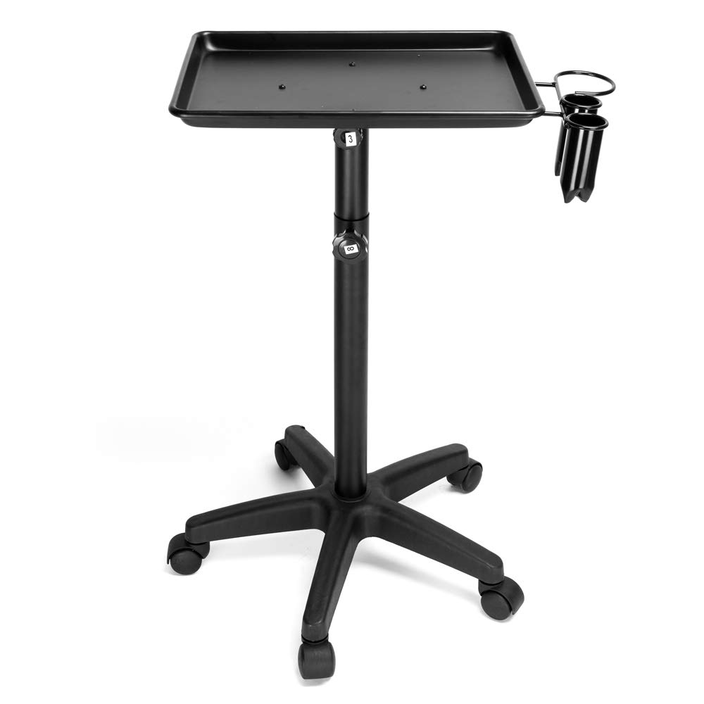 EBLSE Beauty Salon Aluminum Tray Cart Rolling Trolley Cart Equipment Mobile Salon Spa Service Instrument Hairdressing Storage Tray: Beauty