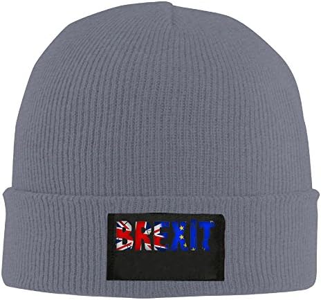 UglyBee Unisex UK Out EU Brexit Word Mark Knitted Wool Beanie Skull Caps