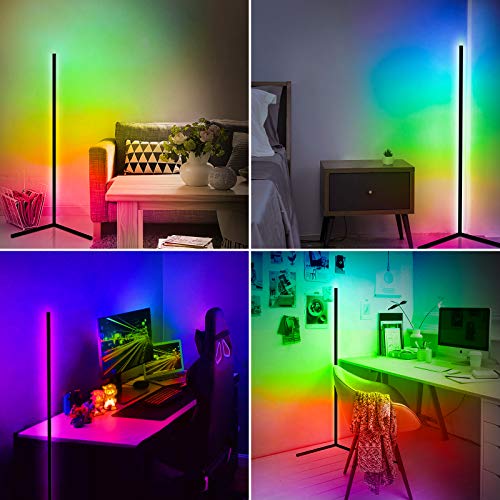 GZBtech LED Corner Floor Lamp, RGB Color Changing Stand Lamp with