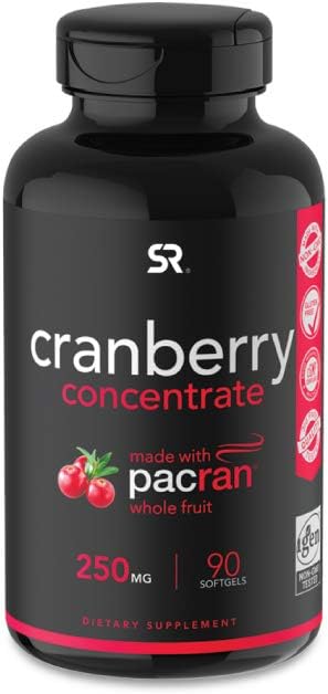 Cranberry Whole Fruit Concentrate (Triple Strength) equivalent to 12500mg of Fresh Cranberries ~ Made with clinically Proven Pacran® ~ Non-Gmo & Gluten Free (90 Softgels): Health & Personal Care