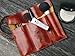 Leegoal Twilight Retro Bandage Synthetic Leather Pen Bag Pencil Case Makeup Pouch(Dark Brown)