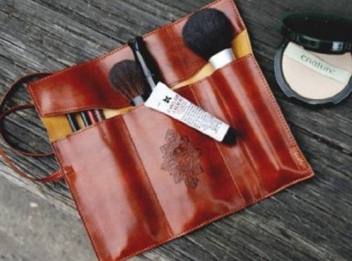 ReNext Cat Retro Leather Pen Pouch Bag Case Holder (Deep Brown) - Thumbnail 4