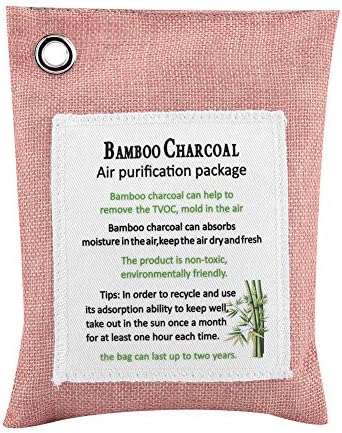 空気清浄バッグ 竹炭消臭剤 活性炭バッグ 人気 脱臭炭 消臭 脱臭 抗菌 繰り返し使える 除湿剤 キッチン ホーム トイレ アイボリーカラー 事務所 車内 クローゼット ペットエリア