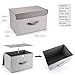 Storage Bins Set,MEE'LIFE Pack of 2 Foldable Storage Box Cube with Lids and Handles Fabric Storage Basket Bin Organizer Collapsible Drawers Containers for Nursery,Closet,Home,Bedroom(Gray Stripes)