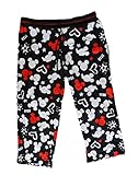 Disney Mickey Mouse Womens Pajama Pant With Silhouette Print - Black White Red
