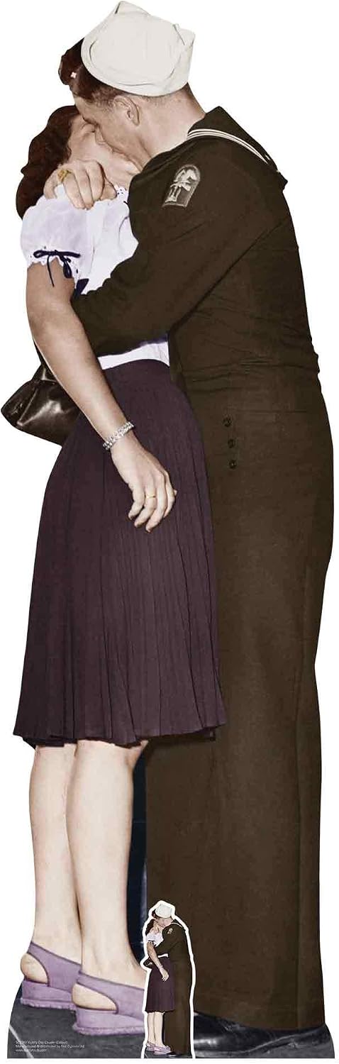 Star Cutouts SC1543 Victory VE Day Kissing Couple Colour Lifesize Cardboard Cutout