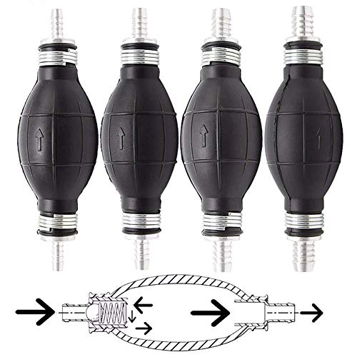 lesgos 10mm 3/8" Rubber Fuel Transfer, Vacuum Fuel Line Hand Primer Pump Black Bulb Type for Car Marine Boat Gasoline Petrol Diesel Accessories - Thumbnail 3