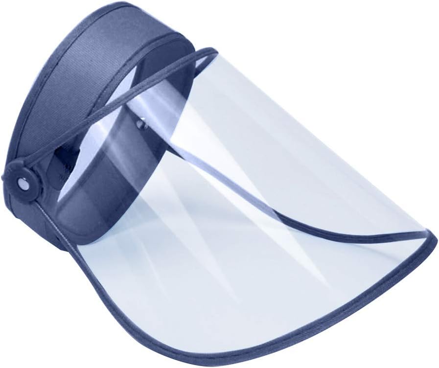 2 PCS Unisex Adults Safety Full Face Shield Protective Hat Detachable Anti-Spitting Anti Fog Dustproof Facial Cover Wide Outdoor Clear Visor, Adjustable