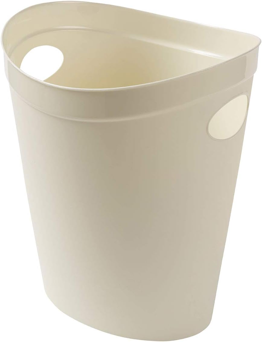 Addis 518078 Plastic Waste Paper Bin Linen Cream 12 Ltr Trash Bin