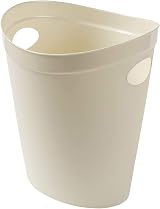 Addis 518078 Plastic Waste Paper Bin Linen Cream 12 Ltr Trash Bin