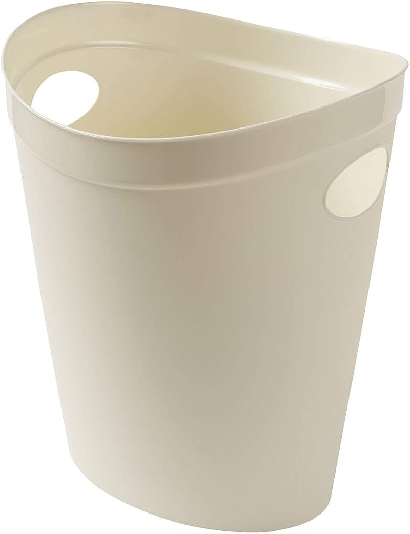 Addis 518078 Plastic Waste Paper Bin Linen Cream 12 Ltr Trash Bin