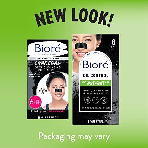 Bioré Charcoal Blackhead Remover Pore Strips, Deep Cleansing Nose