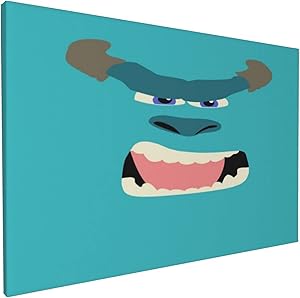 GLBlife Monsters Inc Paintings 3D Printed Posters Canvas Wall Art Bedroom for Office Decor Pictures Painting 12x18in