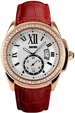 Reloj De Mujer Women Casual Quartz Wristwatch Relogio Feminino RE0030 (Red)