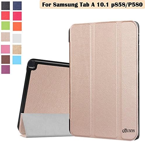 Qijuxys Galaxy Tab A 10.1 with S Pen case - Ultra Lightweight Slim Smart Cover Case with Auto Sleep/Wake for Samsung Galaxy Tab A 10.1 with S Pen P580/P585 Tablet (Rose Gold)