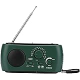 Solar Hand Crank Radio Wind Up Radio LED Flashlight, Portable Camping Emergency Solar Power Dynamo AM/FM Radio with LED Touch Light Emergency Phone Charger with USB Charger Cable