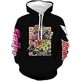 Opeybews JoJo Adventure Hoodie Pullover JJBA Sweatshirt Unisex Cosplay Costume Tracksuit