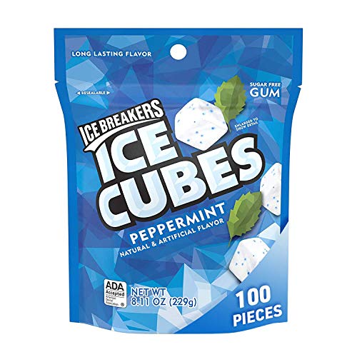 Ice Breakers, Ice Cubes Gum in Peppermint Sugar Free with Xylitol, 8.11