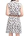 Allegra K Women's Valentine's Day Floral Printed Half Placket Knee Length Sleeveless Spring Belted Dress Large Light Blue