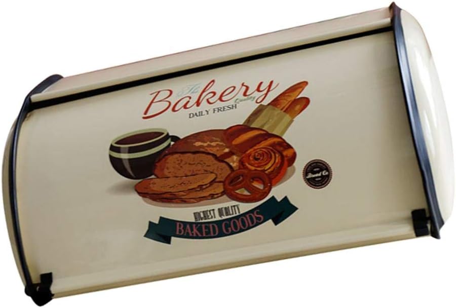 homozy Large Metal Bread Box for Kitchen, Bread Bin/Bread Storage/Bread Holder, Vintage Design Cast Iron