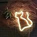 Decorative LED Cat Shaped Neon Night Light Wall Decor Lamp for Children's Room Party Christmas Wedding Decoration (Neon Cat - Warm White)