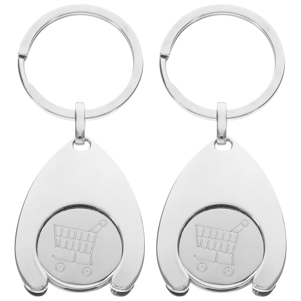 BESPORTBLE Trolley Token Keyrings: 2Pcs Reusable Trolly Shopping Coin, Trolley Token Keychain, Trolley Tokens for Supermarket Cart Trolley Key