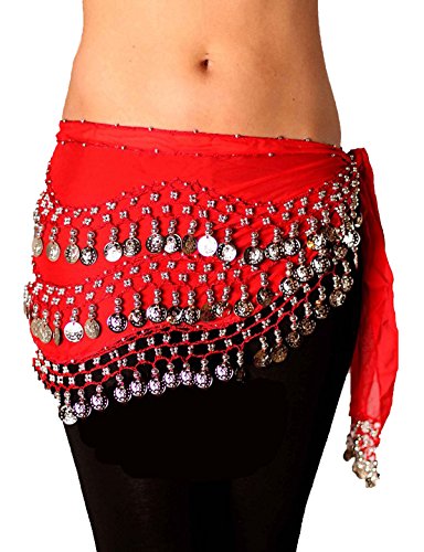 Red Belly Dance Hip Scarf