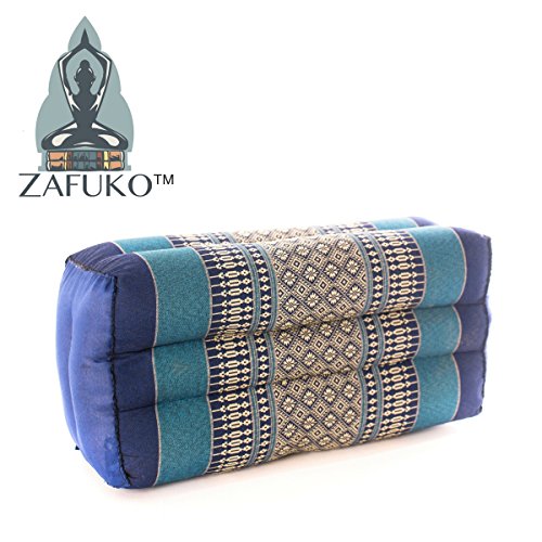 Zafuko Yoga, Meditation, Kundalini and Pilates Cushion (Zafu) block, bolster, floor pillow, prop 100% organic Kapok Fiber Filling – Small Block (Deep Blue Sea) - Thumbnail 3
