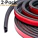 Universal Self Adhesive Auto Rubber Weather Draft Seal Strip 51/100 Inch Wide X 1/5 Inch Thick,Weatherstrip for Car Window and Door,Engine Cover Soundproofing,Total 33Feet Long(2 Rolls of 16.5 Ft Long primary
