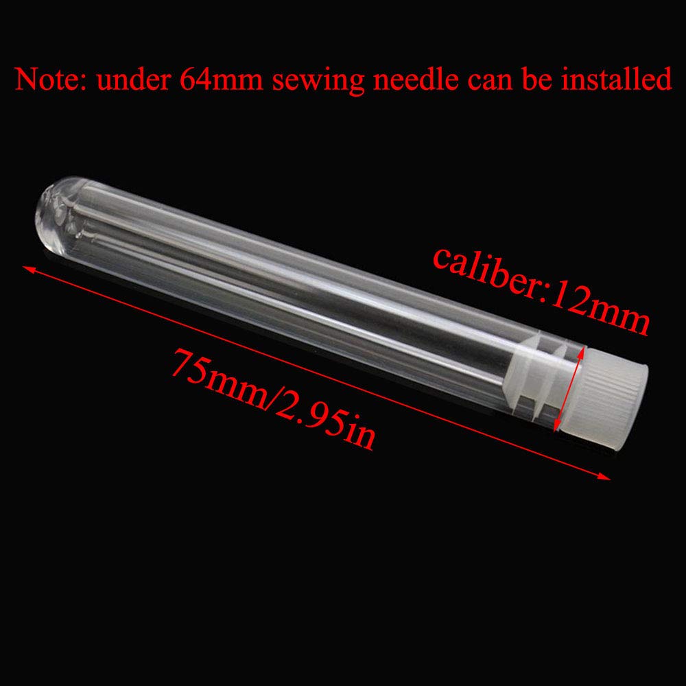 4pcs Sewing Needles Container Transparent Plastic Needle Storage Container Needlework Tool 75mm x 12mm